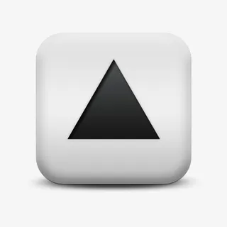 磨砂白广场图标箭三角形固体起来免抠