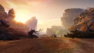 古风唯美日落游戏场景原画免抠