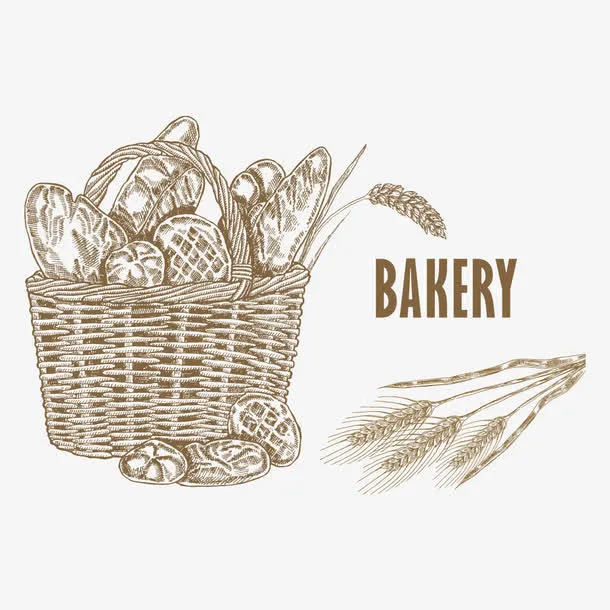 手提篮里的面包免抠