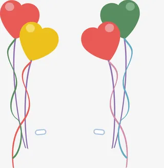 爱心气球矢量图免抠