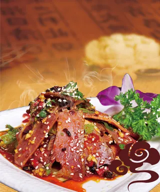 夫妻肺片美食海报背景素材高清