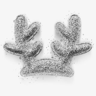 银色精致圣诞鹿角设计图免抠