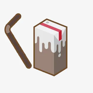 250ml牛奶盒手绘免抠