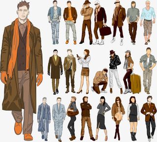 时装模特插画矢量素材,免抠