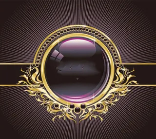 金色花纹圆形边框海报背景素材高清