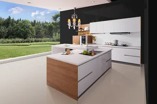 小清新简约家居厨房橱柜宣传海报背景素材高清