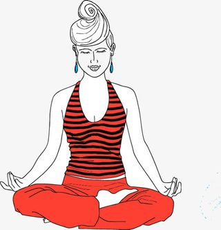 瑜伽女人插画免抠