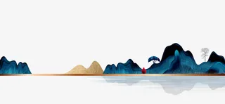 山水拼贴元素免抠