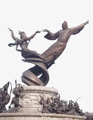 杨贵妃李世民雕塑免抠