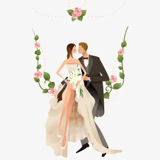 矢量西式婚礼男女免抠