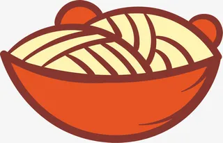 橙色卡通美味面条免抠