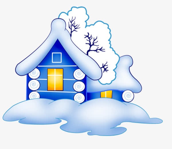 卡通雪屋图免抠
