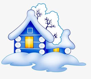 卡通雪屋图免抠