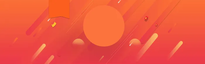 淘宝扁平渐变橙红色banner背景高清