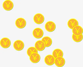 黄色钱币金钱免抠