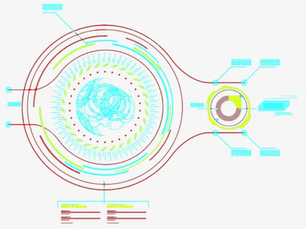 水彩线路图免抠