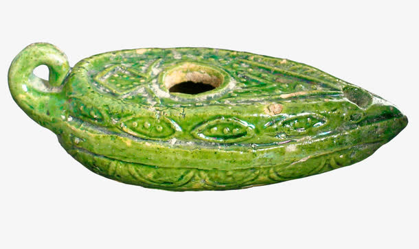 古董陶瓷油盏灯实物图免抠