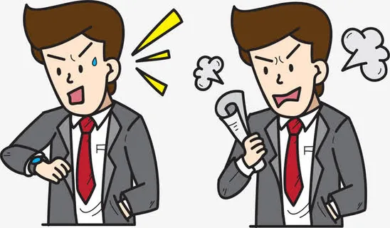 焦急暴躁的商务小人免抠