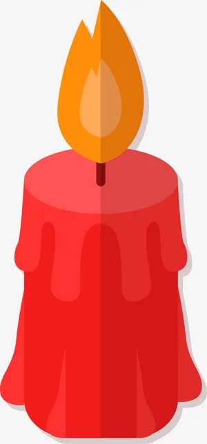 红色万圣节蜡烛免抠