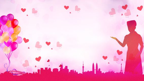 粉色剪影温暖白衣天使医疗护士海报背景素材高清