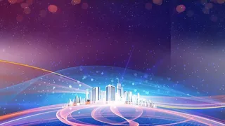 年会蓝紫色科技大气企业邀请函广告高清