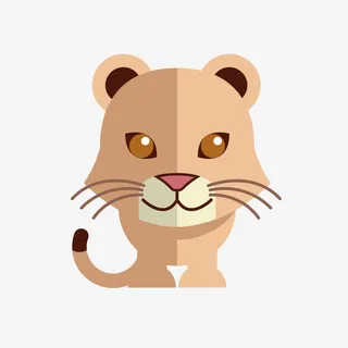 手绘卡通动物贴纸小老虎免抠