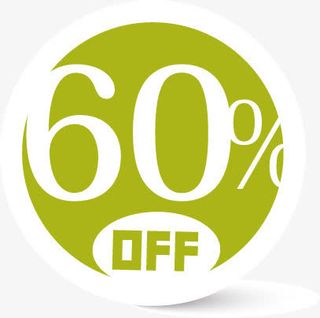60%彩色折扣标签免抠