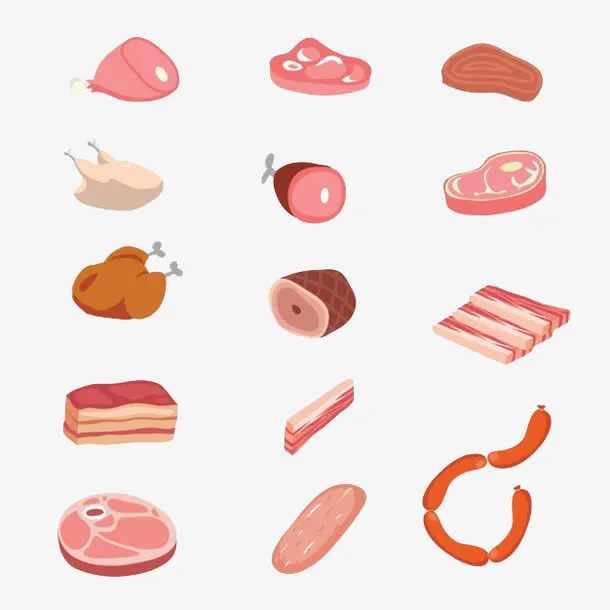 肉类食品矢量素材免抠