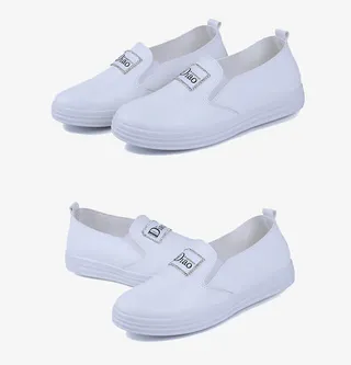 白色一脚蹬懒人鞋免抠