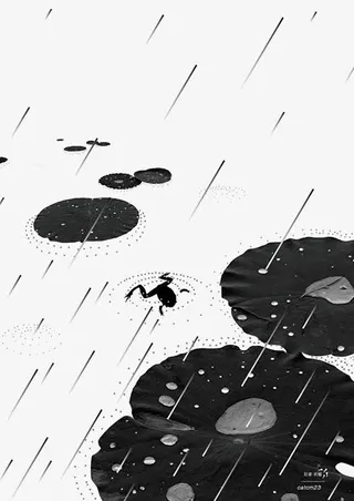 水墨画景色免抠