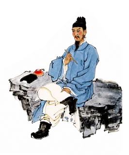 古风水墨画手绘人免扣PNG高清