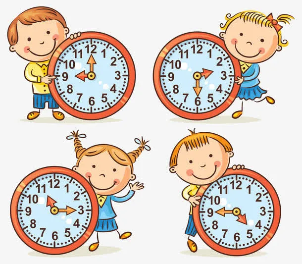 小女孩与时钟免抠