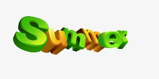 summer夏日简约艺术字免抠