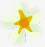 黄白色春天手绘花朵免抠