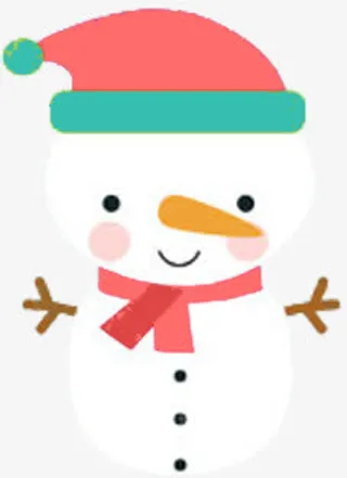 卡通可爱萌雪人圣诞免抠