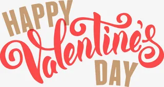 矢量英文情人节快乐免抠