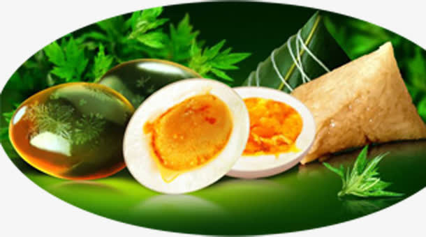 鸡蛋粽子绿色美食免抠