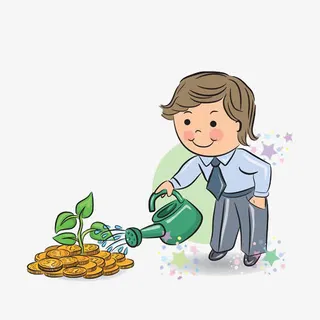 商业性质卡通人物的赚钱免抠