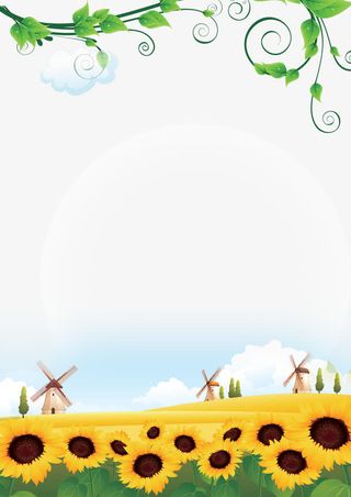 向日葵儿童成长相册模板免抠