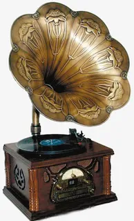 复古花朵留声机免抠