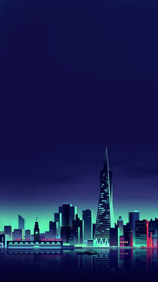 卡通城市夜景背景高清