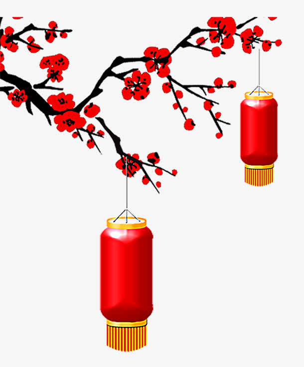 手绘中国风唯美灯笼免抠