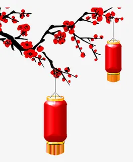 手绘中国风唯美灯笼免抠