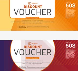 矢量彩色时尚抵用券免抠