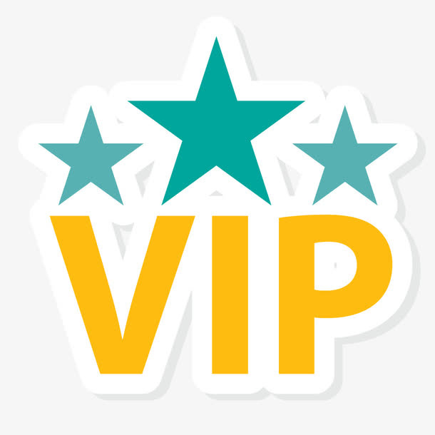 卡通黄色英文字母VIP免抠