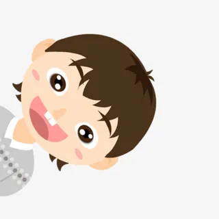 鲜艳活泼六一儿童节促销海报 男孩两个牙免抠