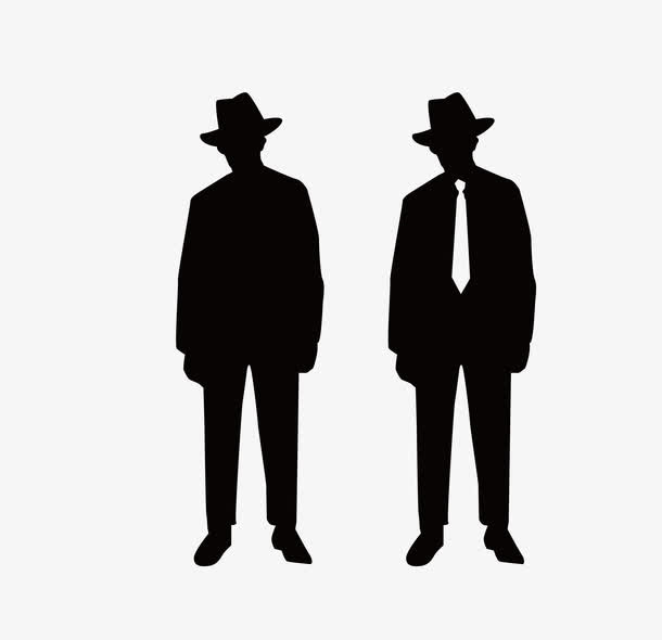 上海滩人物剪影免抠