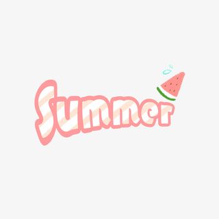 夏天西瓜大写字母装饰免抠