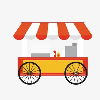 矢量流动摊位免抠