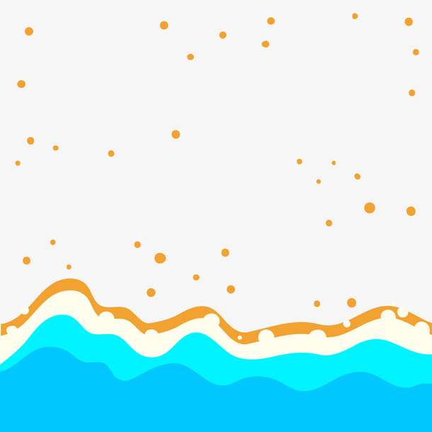 蓝色海洋波浪矢量图免抠